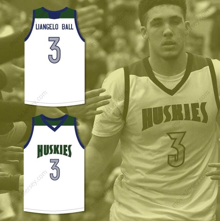 CUSTOM ANY Name Number LIANGELO BALL 3   HUSKIES WHITE BASKETBALL JERSEY Top Stitched S-6XL
