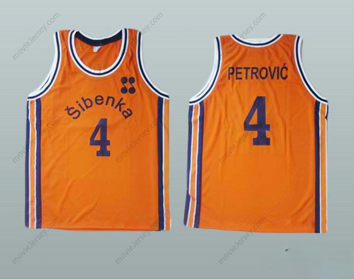 CUSTOM ANY Name Number DRAZEN PETROVIC RETRO EUROPEAN BASKETBALL JERSEY Top Stitched S-6XL