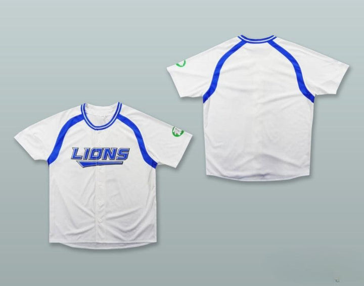 Custom Any Name Number SEIBU LIONS WHITE BUTTON DOWN BASEBALL JERSEY Top Stitched S-6XL