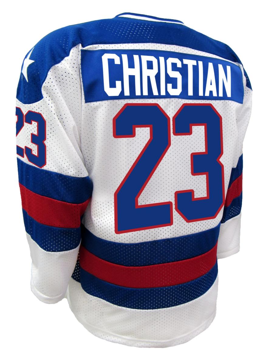 Custom 1980 MIRACLE ON ICE TEAM USA DAVE CHRISTIAN 23 HOCKEY JERSEY