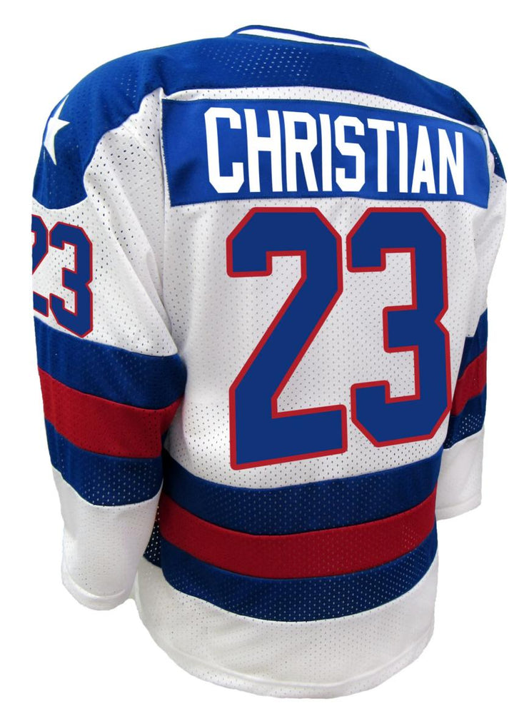 Custom 1980 MIRACLE ON ICE TEAM USA DAVE CHRISTIAN 23 HOCKEY JERSEY