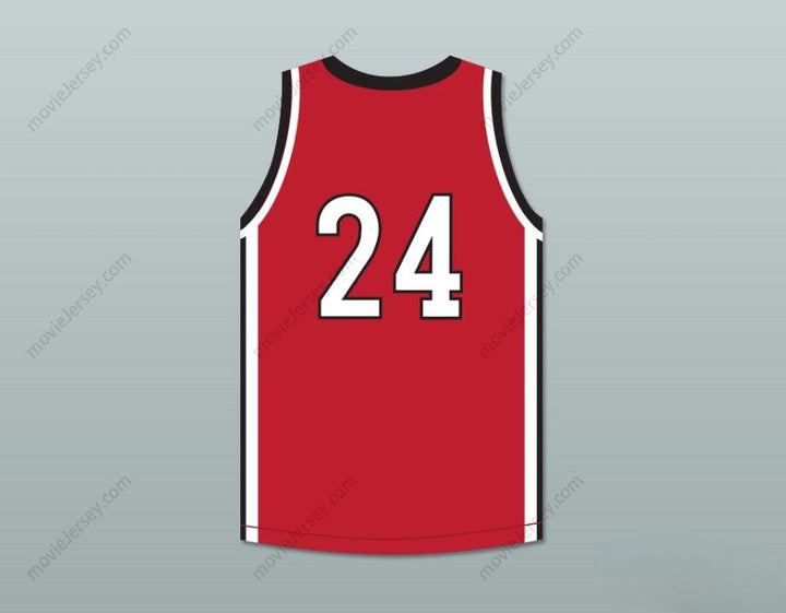 CUSTOM ANY Name Number KAWHI LEONARD 24 MARTIN LUTHER KING HIGH SCHOOL  RED BASKETBALL JERSEY 3 Top Stitched S-6XL