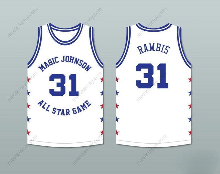 CUSTOM ANY Name Number KURT RAMBIS 31 MAGIC JOHNSON ALL STAR GAME WHITE BASKETBALL JERSEY 1989 MIDSUMMER NIGHT'S MAGIC CHARITY EVENT Top Stitched S-6XL