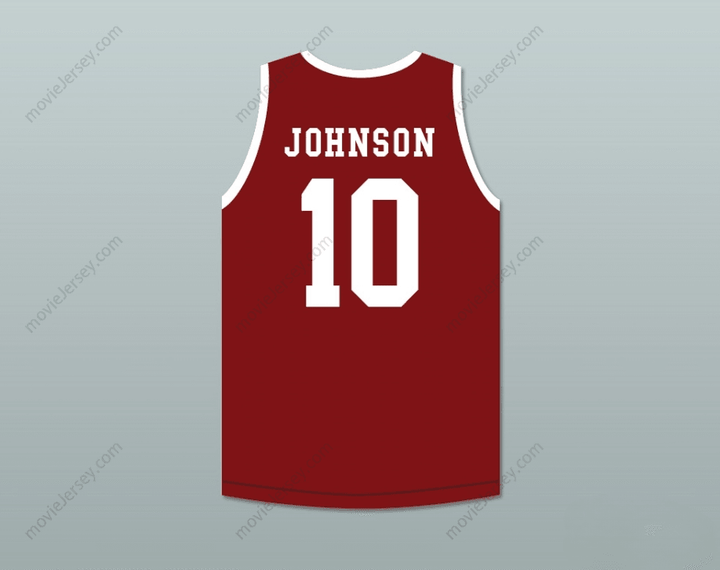 CUSTOM ANY Name Number RONALD 'RON' JOHNSON 10 HILLMAN COLLEGE MAROON BASKETBALL JERSEY WITH EAGLE PATCH Top Stitched S-6XL