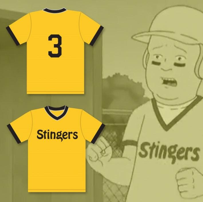 Custom Any Name Number BOBBY HILL 3 STINGERS LITTLE LEAGUE BASEBALL JERSEY Top Stitched S-6XL
