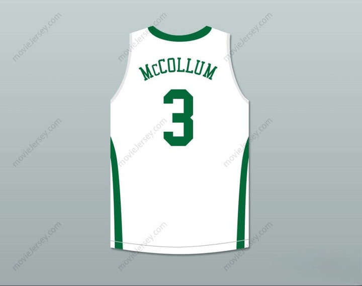 CUSTOM ANY Name Number CJ MCCOLLUM 3 GLENOAK HIGH SCHOOL WHITE BASKETBALL JERSEY Top Stitched S-6XL