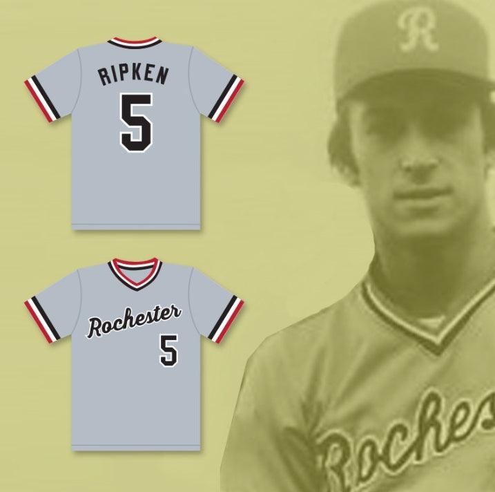 Custom Any Name Number CAL RIPKEN JR. 5  RED WINGS GRAY BASEBALL JERSEY Top Stitched S-6XL
