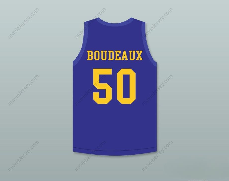 CUSTOM ANY Name Number SHAQ NEON BOUDEAUX 50   BLUE BASKETBALL JERSEY WITH BLUE CHIPS PATCH Top Stitched S-6XL