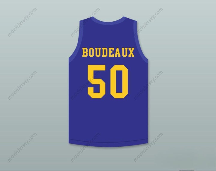CUSTOM ANY Name Number SHAQ NEON BOUDEAUX 50   BLUE BASKETBALL JERSEY WITH BLUE CHIPS PATCH Top Stitched S-6XL