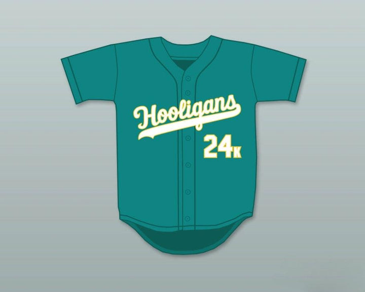 Custom Any Name Number MARS 24K HOOLIGANS TEAL BASEBALL JERSEY Top Stitched S-6XL