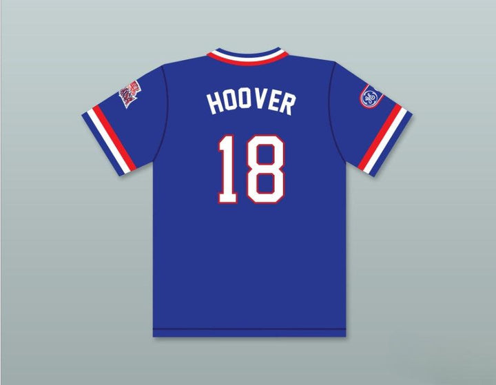 Custom Any Name Number JOHN HOOVER 18 1984 USA TEAM BLUE BASEBALL JERSEY Top Stitched S-6XL