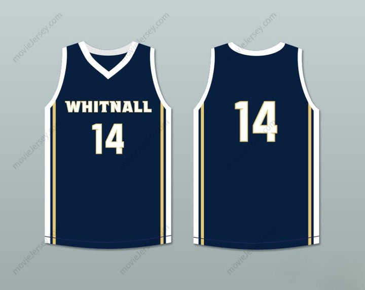 CUSTOM ANY Name Number PLAYER 14 WHITNALL HIGH SCHOOL FALCONS NAVY BLUE BASKETBALL JERSEY 2 Top Stitched S-6XL