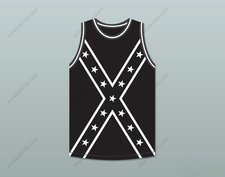 CUSTOM ANY Name Number BLACK AND WHITE RECLAIMED CONFEDERATE FLAG BASKETBALL JERSEY Top Stitched S-6XL