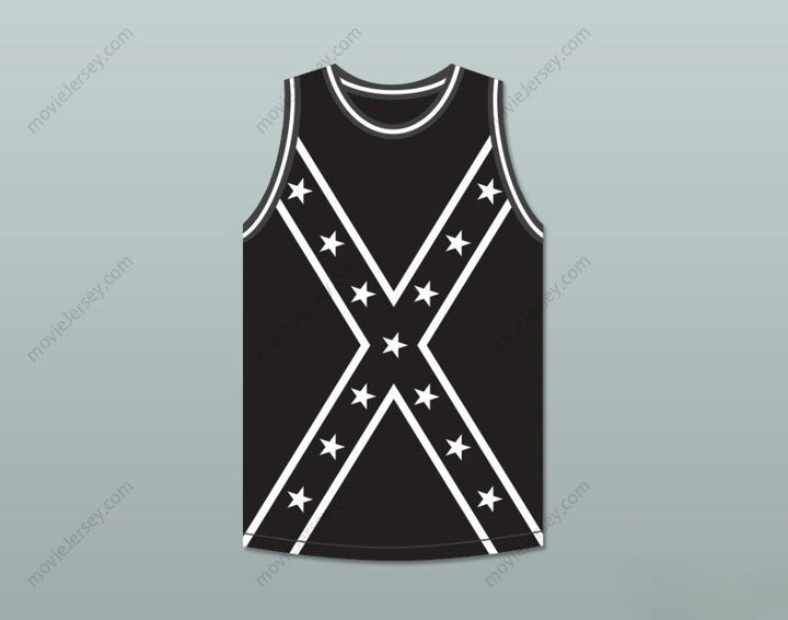 CUSTOM ANY Name Number BLACK AND WHITE RECLAIMED CONFEDERATE FLAG BASKETBALL JERSEY Top Stitched S-6XL