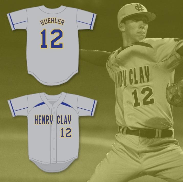 Custom Any Name Number WALKER BUEHLER 12 HENRY CLAY HIGH SCHOOL BLUE DEVILS GRAY BASEBALL JERSEY 2 Top Stitched S-6XL