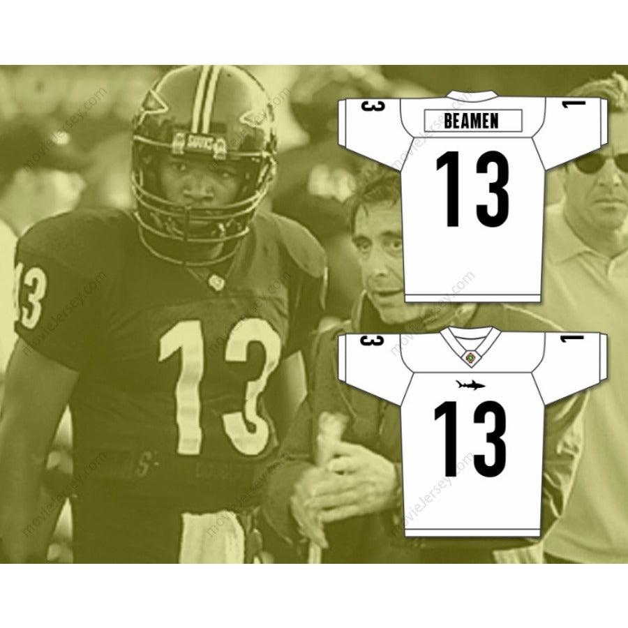 CUSTOM ANY Name Number WILLIE BEAMEN 13 MIAMI SHARKS FOOTBALL JERSEY WHITE TRIM ANY GIVEN SUNDAY Top Stitched S-6XL