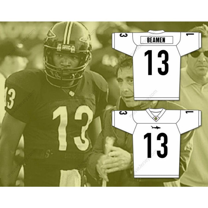 CUSTOM ANY Name Number WILLIE BEAMEN 13 MIAMI SHARKS FOOTBALL JERSEY WHITE TRIM ANY GIVEN SUNDAY Top Stitched S-6XL