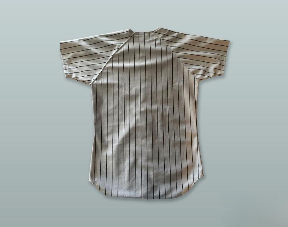 Custom Any Name Number  GRAY PINSTRIPED BASEBALL JERSEY Top Stitched S-6XL