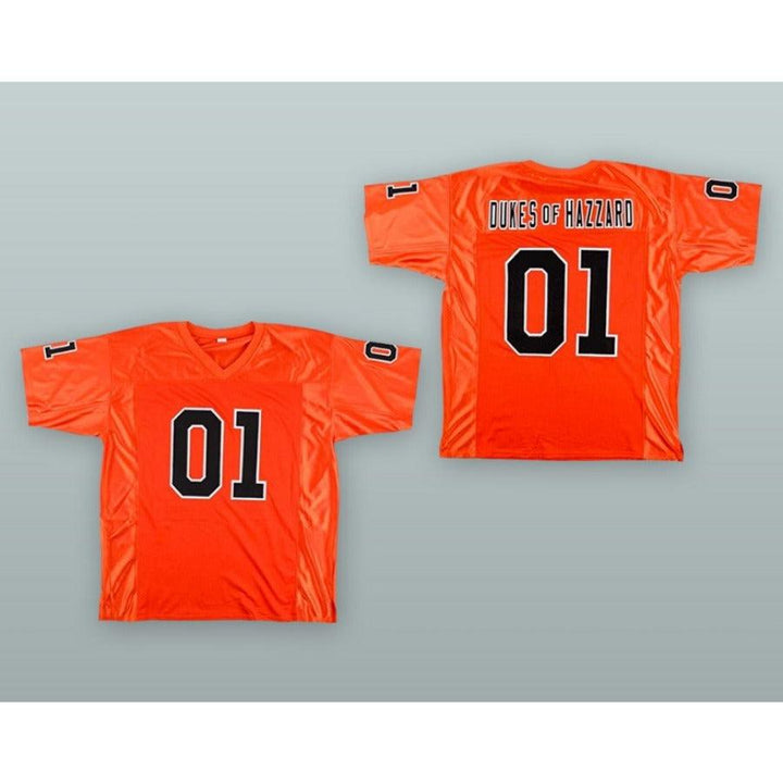 CUSTOM ANY Name Number DUKES OF HAZZARD 01 GENERAL LEE ORANGE Football Jersey Top Stitched S-6XL