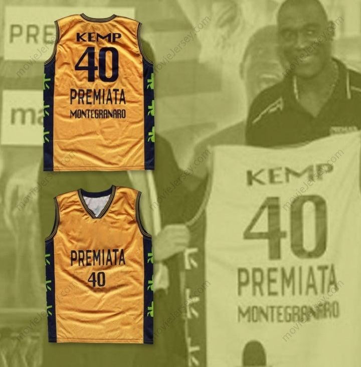 CUSTOM ANY Name Number SHAWN KEMP 40 PREMIATA MONTEGRANARO BASKETBALL JERSEY Top Stitched S-6XL