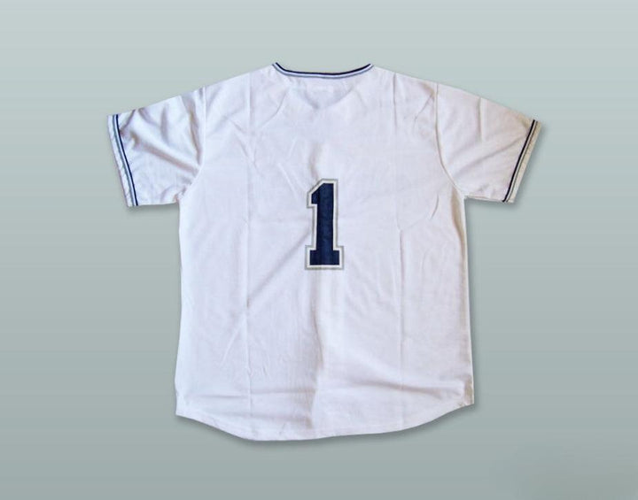 Custom Any Name Number PADRES 1 WHITE BUTTON DOWN BASEBALL JERSEY Top Stitched S-6XL