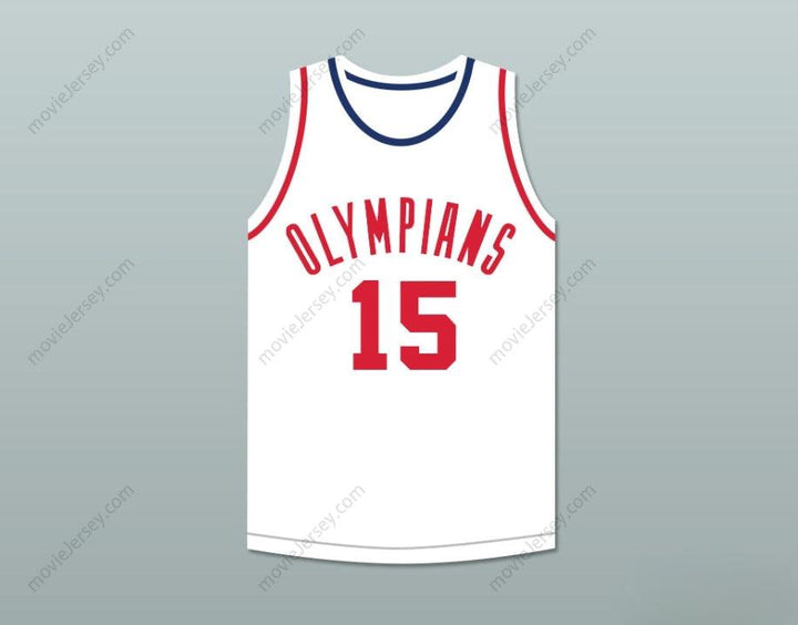 CUSTOM ANY Name Number ALEX GROZA 15  OLYMPIANS WHITE BASKETBALL JERSEY Top Stitched S-6XL