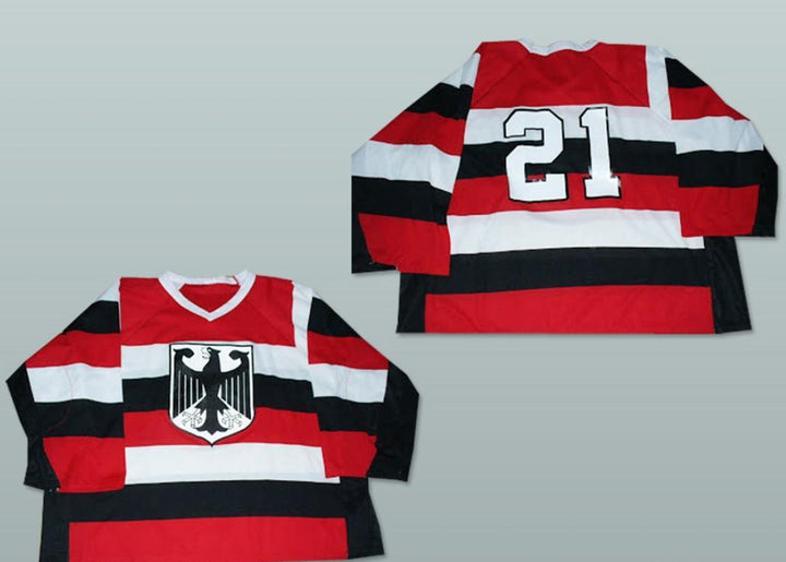 Custom Any Name Number Germany National Team Striped Hockey Jersey Any Player or Number Stitched Top Stitched S-6XL