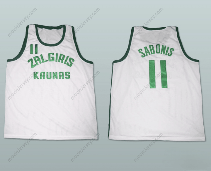 CUSTOM ANY Name Number ARVYDAS SABONIS ZALGIRIS KAUNAS BASKETBALL JERSEY Top Stitched S-6XL