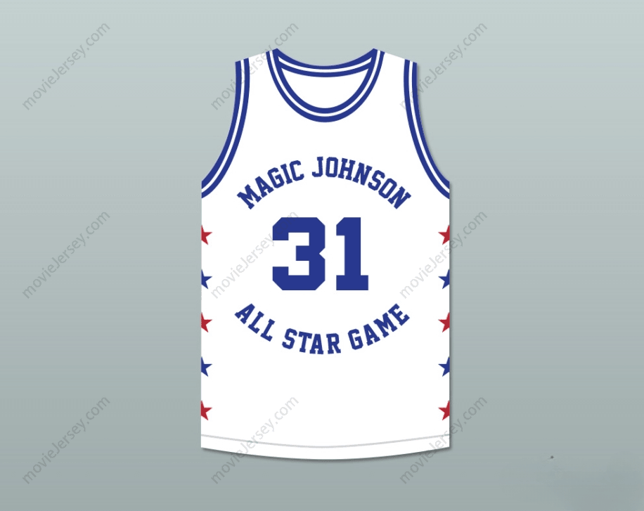 CUSTOM ANY Name Number KURT RAMBIS 31 MAGIC JOHNSON ALL STAR GAME WHITE BASKETBALL JERSEY 1986 MIDSUMMER NIGHT'S MAGIC CHARITY EVENT Top Stitched S-6XL