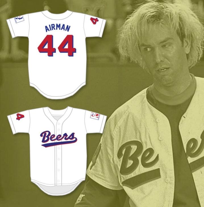 Custom Any Name Number JOE 'AIRMAN' COOPER 44  BEERS BASEKETBALL WHITE BASEBALL JERSEY Top Stitched S-6XL