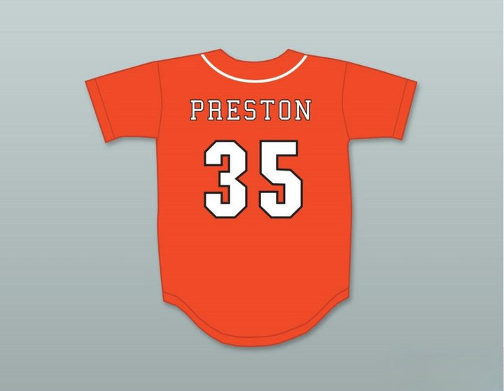 Custom Any Name Number PRESTON LACY 35 SWALLOWS PLAY BALL ORANGE BASEBALL JERSEY Top Stitched S-6XL