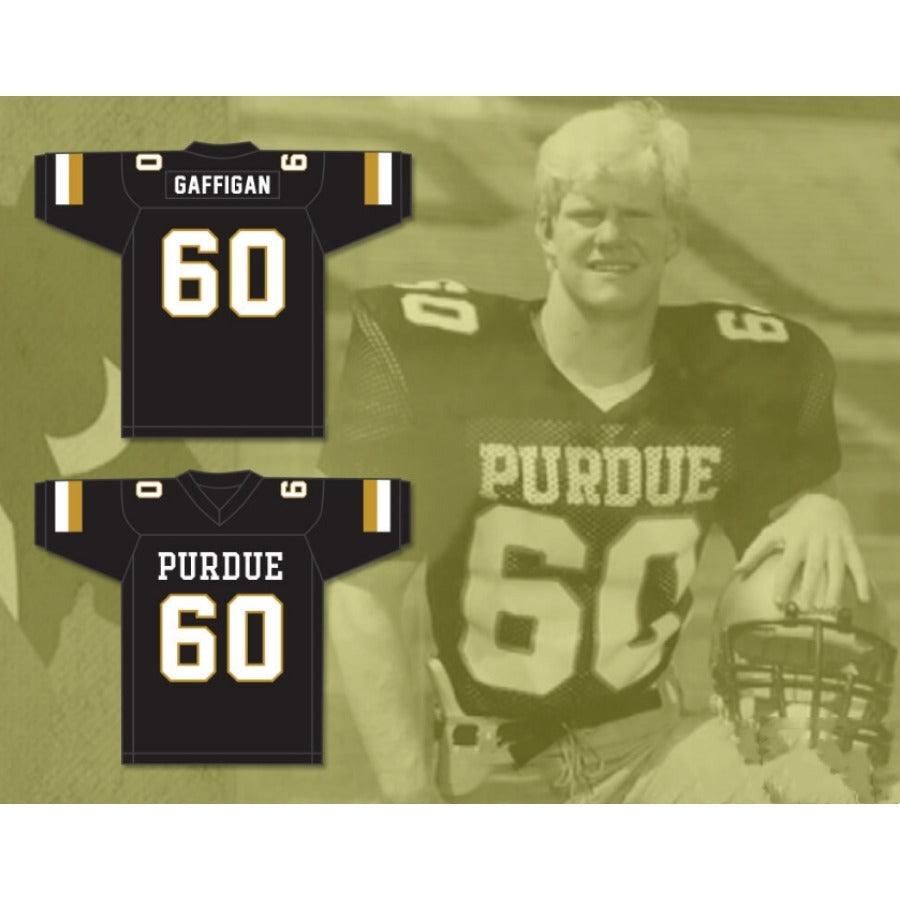 CUSTOM ANY Name Number JIM GAFFIGAN 60 PURDUE BLACK Football Jersey Top Stitched S-6XL