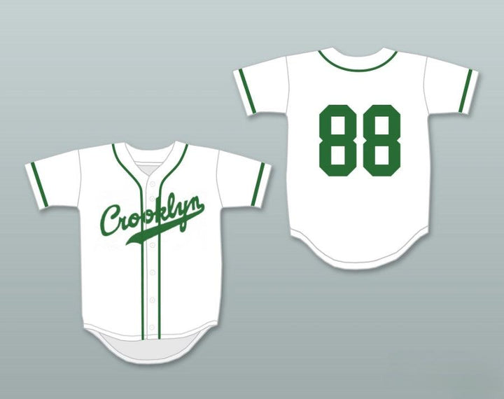 Custom Any Name Number CROOKLYN GREEN ON WHITE BASEBALL JERSEY ANY NAME OR NUMBER Top Stitched S-6XL