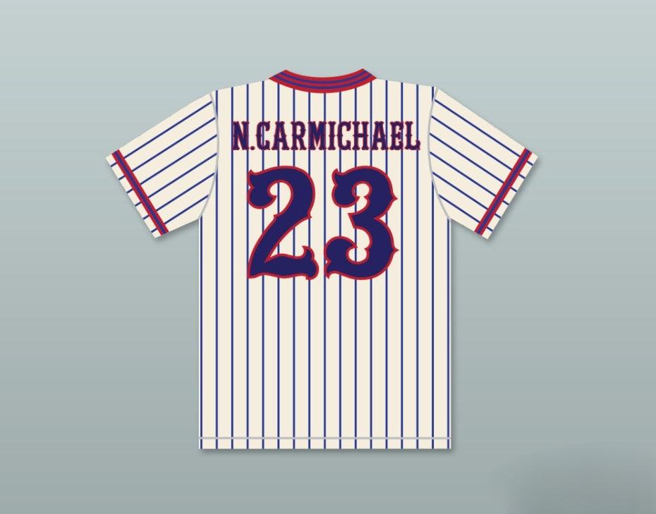 Custom Any Name Number NELSON CARMICHAEL 23 BENCHWARMERS PINSTRIPED BASEBALL JERSEY Top Stitched S-6XL