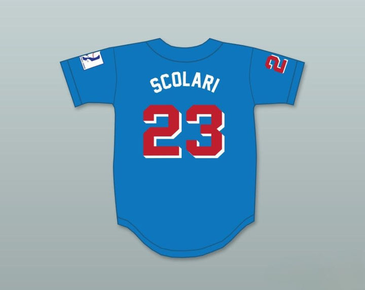 Custom Any Name Number KENNY SCOLARI 23  BEERS DELUXE BASEKETBALL BLUE BASEBALL JERSEY Top Stitched S-6XL