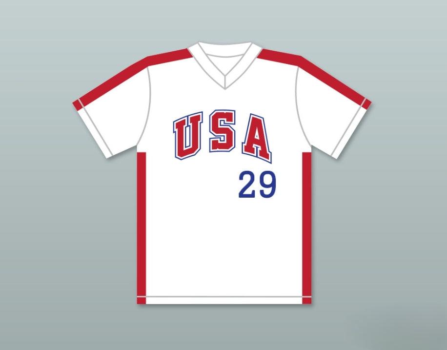 Custom Any Name Number DON AUGUST 29 1984 USA TEAM WHITE BASEBALL JERSEY Top Stitched S-6XL