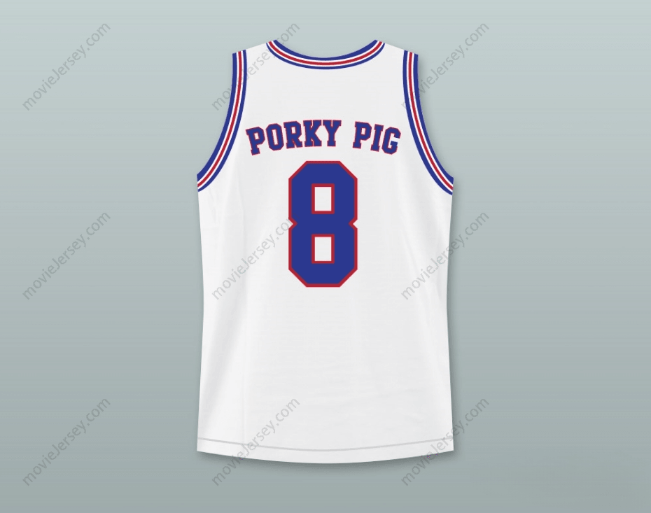 CUSTOM ANY Name Number PORKY PIG 8 TUNE SQUAD BASKETBALL JERSEY WITH SPACE JAM PATCH Top Stitched S-6XL