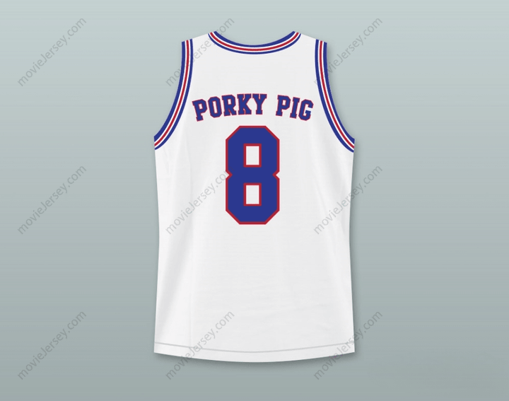 CUSTOM ANY Name Number PORKY PIG 8 TUNE SQUAD BASKETBALL JERSEY WITH SPACE JAM PATCH Top Stitched S-6XL