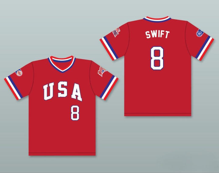 Custom Any Name Number BILL SWIFT 8 1984 USA TEAM RED BASEBALL JERSEY Top Stitched S-6XL