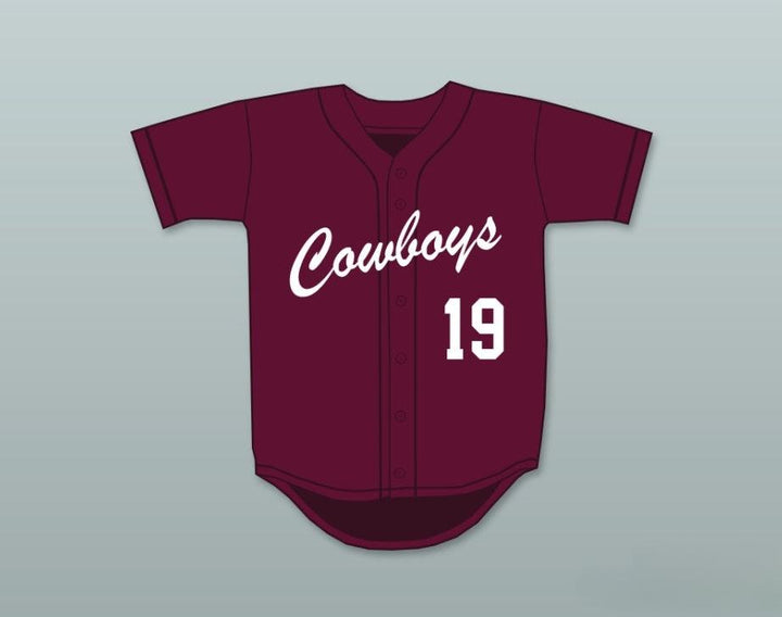 Custom Any Name Number LORENZO CAIN 19   HIGH SCHOOL COWBOYS MAROON BASEBALL JERSEY 1 Top Stitched S-6XL
