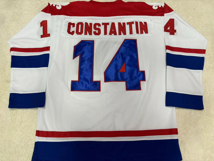 Custom Any Name Number CHARLES CONSTANTIN QUEBEC NORDIQUES HOCKEY JERSEY Top Stitched S-6XL