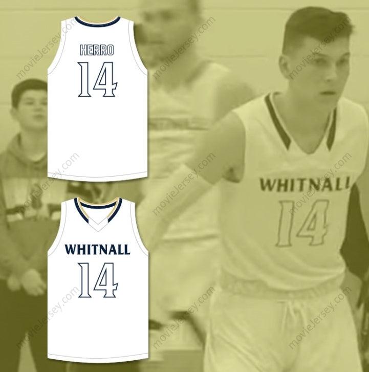 CUSTOM ANY Name Number TYLER HERRO 14 WHITNALL HIGH SCHOOL FALCONS WHITE BASKETBALL JERSEY Top Stitched S-6XL