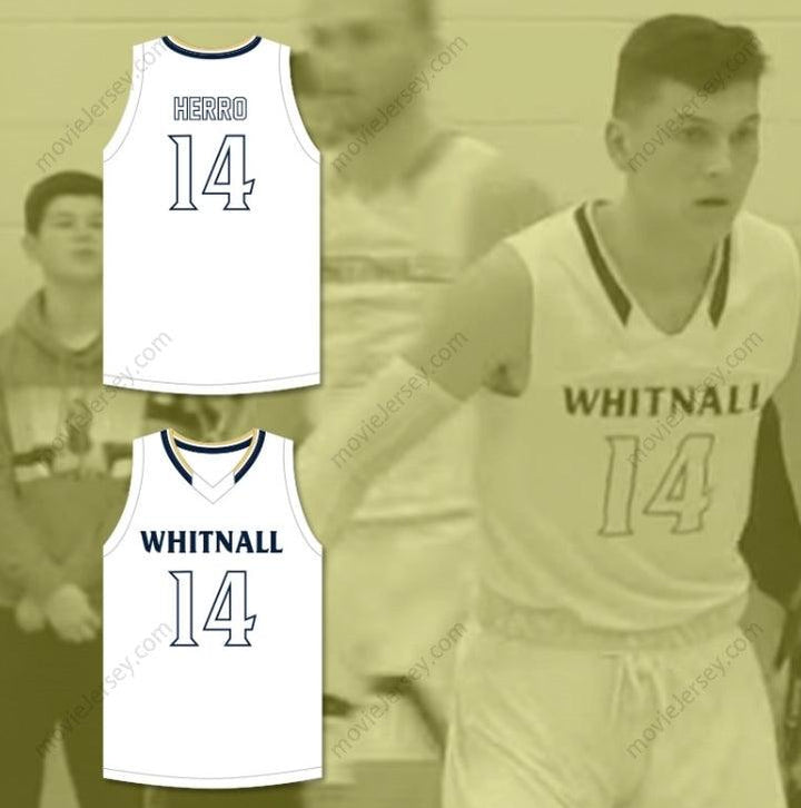 CUSTOM ANY Name Number TYLER HERRO 14 WHITNALL HIGH SCHOOL FALCONS WHITE BASKETBALL JERSEY Top Stitched S-6XL