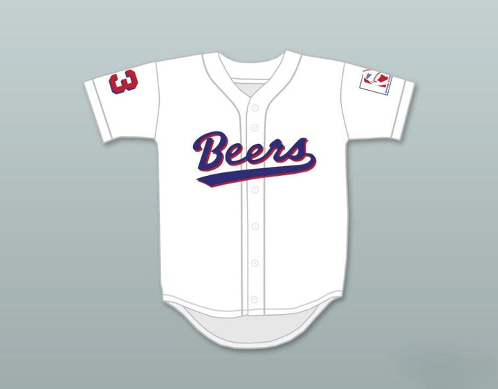 Custom Any Name Number KENNY SCOLARI 23  BEERS BASEKETBALL WHITE BASEBALL JERSEY Top Stitched S-6XL