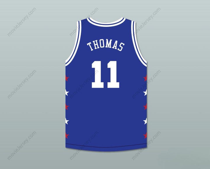 CUSTOM ANY Name Number ISIAH THOMAS 11 MAGIC JOHNSON ALL STAR GAME BLUE BASKETBALL JERSEY 1989 MIDSUMMER NIGHT'S MAGIC CHARITY EVENT Top Stitched S-6XL