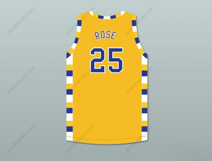 CUSTOM ANY Name Number DERRICK ROSE 25 SIMEON CAREER ACADEMY WOLVERINES YELLOW GOLD BASKETBALL JERSEY Top Stitched S-6XL