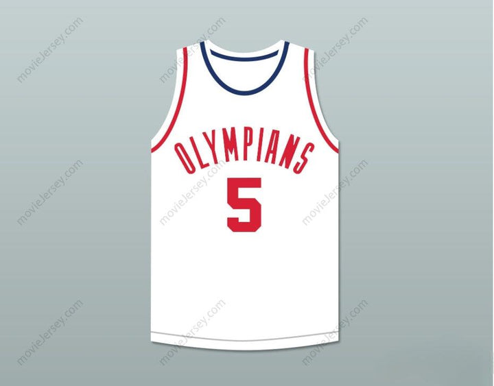CUSTOM ANY Name Number PAUL WALTHER 5  OLYMPIANS WHITE BASKETBALL JERSEY Top Stitched S-6XL