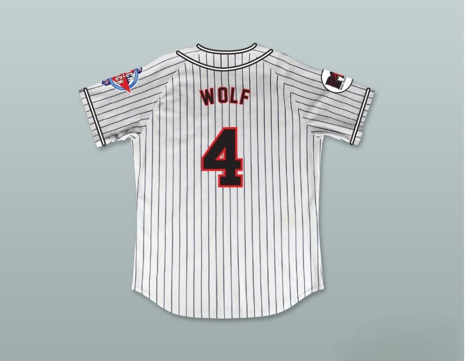 Custom Any Name Number SCOTT WOLF 4 HOMEBOYS PINSTRIPED BASEBALL JERSEY 6TH ANNUAL ROCK N' JOCK SOFTBALL CHALLENGE 1995 Top Stitched S-6XL
