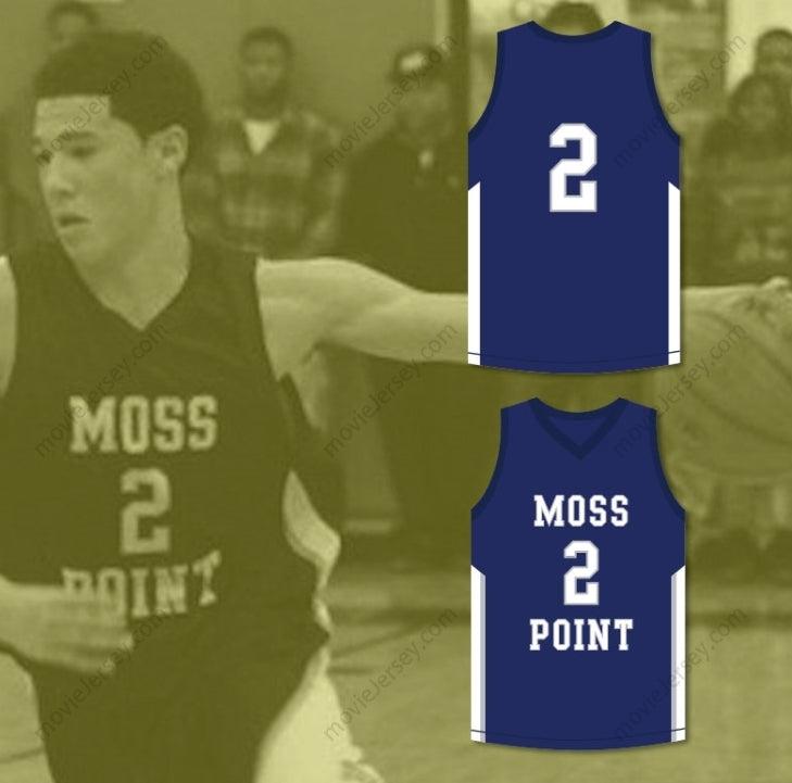 CUSTOM ANY Name Number DEVIN BOOKER 2 MOSS POINT HIGH SCHOOL TIGERS BLUE BASKETBALL JERSEY Top Stitched S-6XL