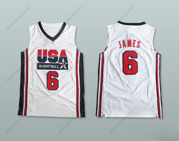 CUSTOM ANY Name Number LEBRON 6 TEAM USA BASKETBALL JERSEY Top Stitched S-6XL
